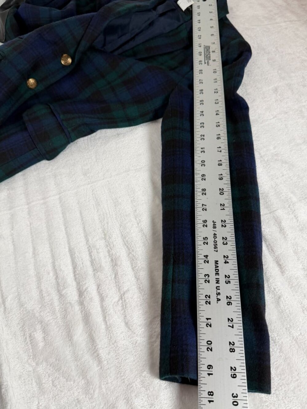 J.Crew Schoolboy Blazer Black Watch Plaid Wool Gold Button Preppy Wool Size 4 - Picture 13 of 13